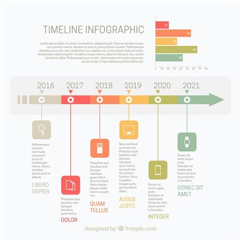 Infographic Template With Timeline And Chart Vector Free Download
