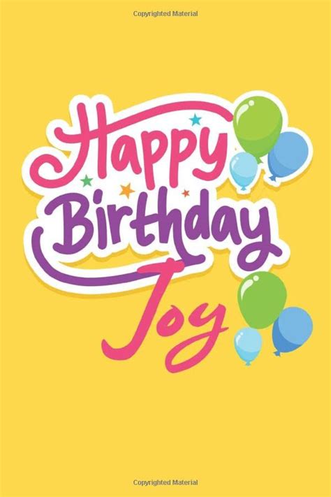 Happy Birthday Joy Birthday Journal T Customized Happy Birthday