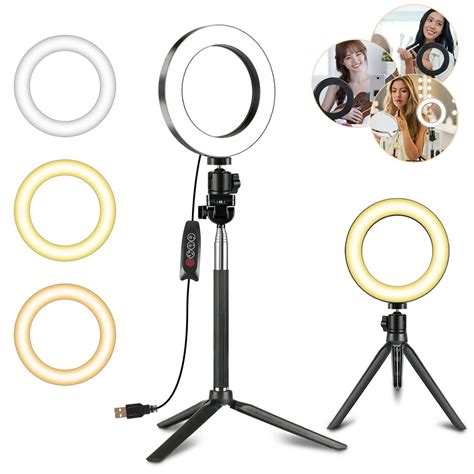 Tsv Ring Light Kit 6 3 Outer Dimmable Led Ring Light With 44 Extendable Tripod Stand Mini