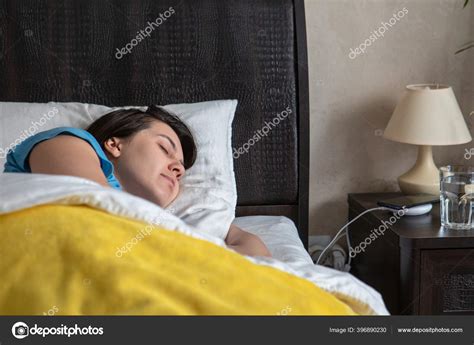 Woman Sleeping Bed Soft White Background Young Women Domestic Life