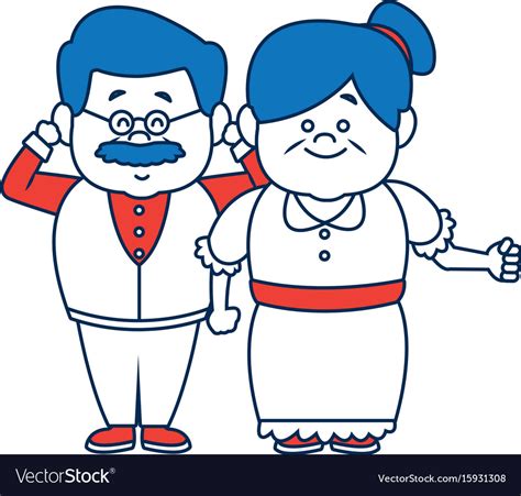 Happy Grandpa And Grandma Standing Lovely People Vector Image