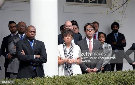 White House Staff Members Listen To President Barack Obama As He