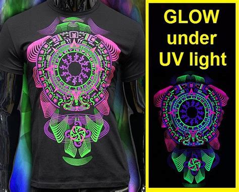 Neon Fluorescent T Shirt Glow Under Uv Blacklight By Cosmicsoma Raver