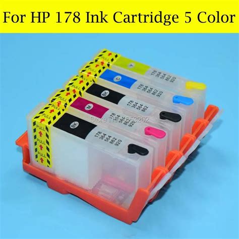 5 Colorset 178 Xl Hp178 Ink Cartridge For Hp 7510 C5380 C6380 C6380