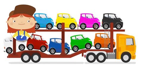 Coches, camiones, coches de servicio y gruas. Dibujos animados de coches. Los colores con Doctora ...