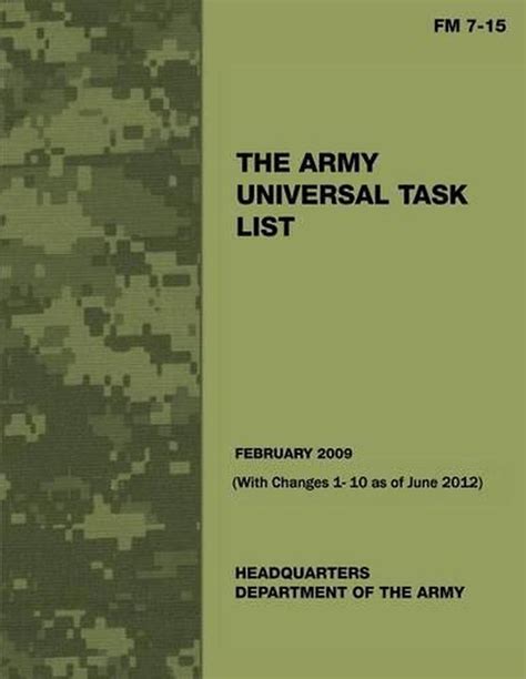 The Army Universal Task List Fm 7 15 With Changes 1 10 As Of June