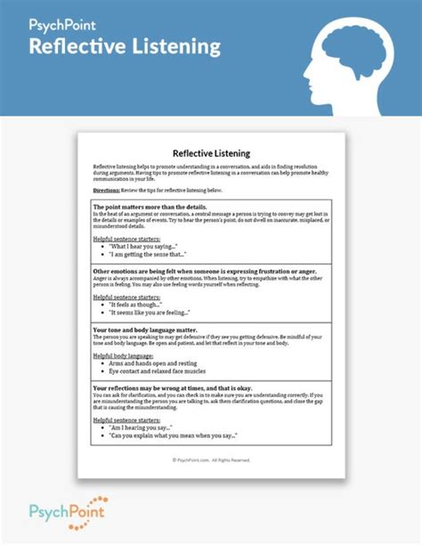 Learn More About And Download Our Reflective Listening Worksheet Mental