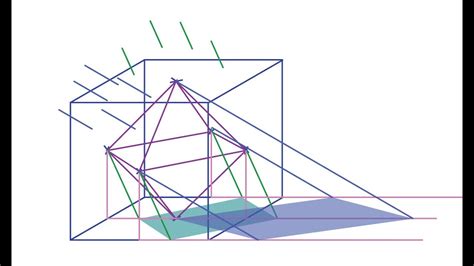 Octaedro En Perspectiva Caballera Con Sombra Natural Lateral Con