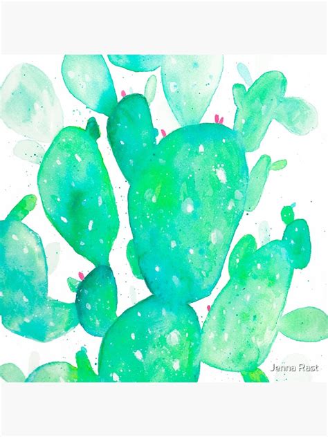 Green Watercolour Cactus Canvas Print By Buchananco Redbubble