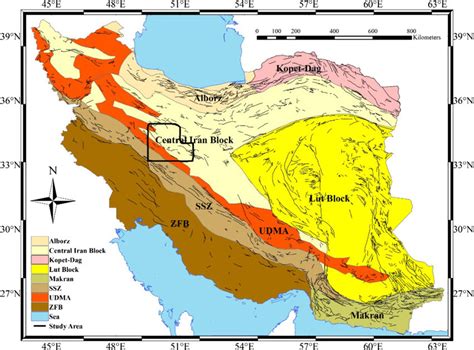 General Map Of Iran Showing The Eight Geological Provinces And