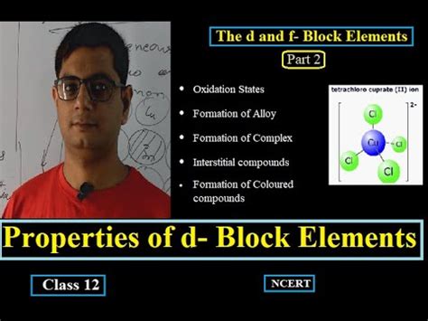 Properties Of D Block Elements Class Ncert Part