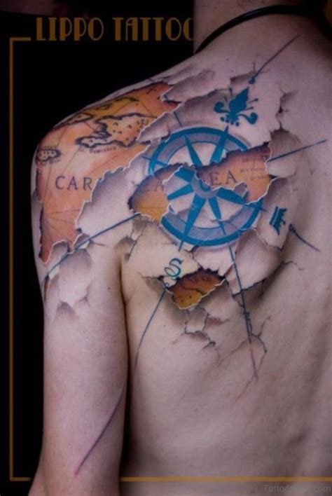 60 Outlandish Map Tattoos For Back Tattoo Designs
