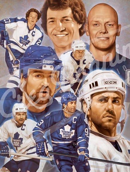 Artwork Of Toronto Maple Leaf Captains By Greg Banning Toronto Maple