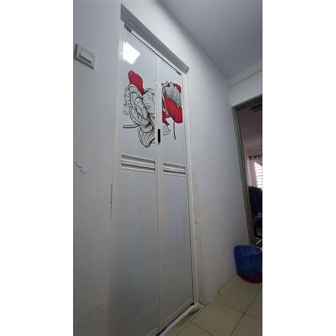 Pintu Tandas Bi Fold Mudah Lipat Vitally Bifold Toilet Door Curtain