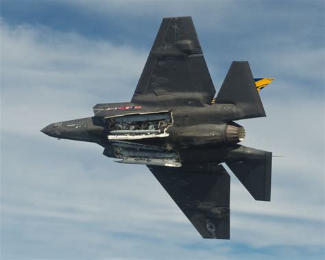 An F 35c Lightning Ii Carrier Variant Carries Two Internal Agm 154