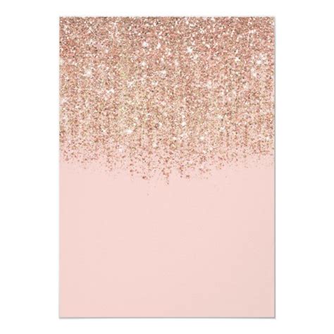 Blush Pink And Rose Gold Glitter Sweet 16 Party Invitation