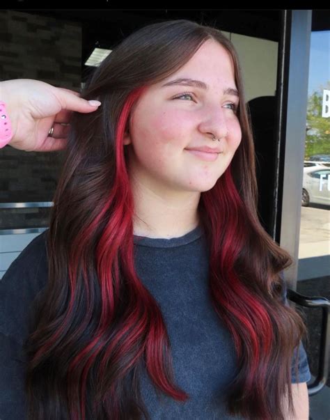 Deep Red Hair Color Under Hair Color Peekaboo Hair Colors Hidden