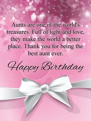 Aunts Are Treasures Happy Birthday Card Birthday Greeting Cards