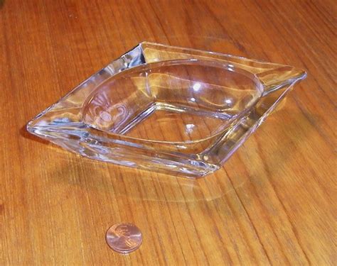 Vintage Heavy Clear Thick Glass Ashtray