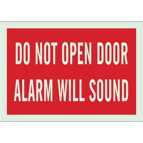 Brady Part 90617 Do Not Open Door Alarm Will Sound Sign
