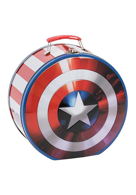 Marvels Captain America Shield Shaped Tin Tote