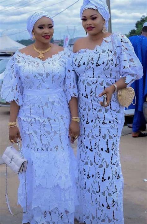 30 Latest White Lace Styles For Aso Ebi And Owambe 2022 2023