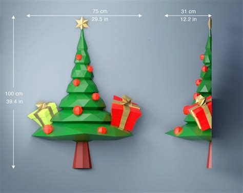 Árbol De Navidad Papercraft Árbol De Navidad Papercraft Low Poly 3d