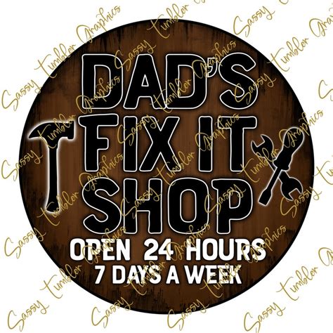 Dads Fix It Shop Png Fathers Day Png Dad Png Sublimation Etsy