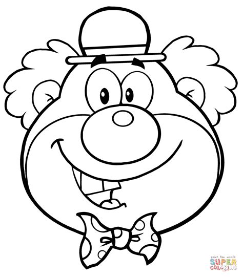 Funny Clown Head coloring page Free Printable Coloring Pages