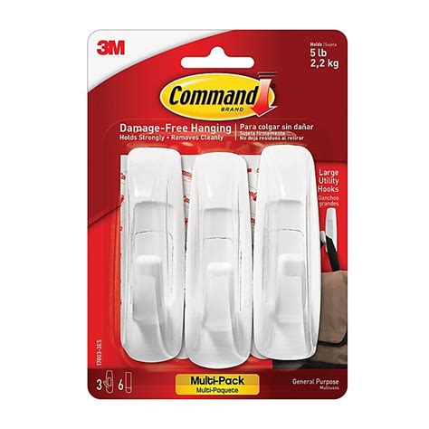 Maybe you would like to learn more about one of these? 3M Command Strips 3-Count Damage-Free Hanging Large Wall Hooks | Bed Bath & Beyond