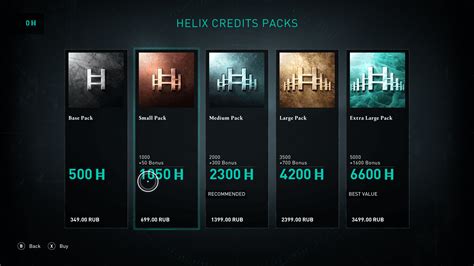 Helix Credits Packs Assassins Creed Valhalla Interface In Game