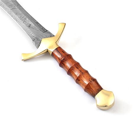 Skärva Hand Forged Damascus Steel Leaf Blade Short Sword