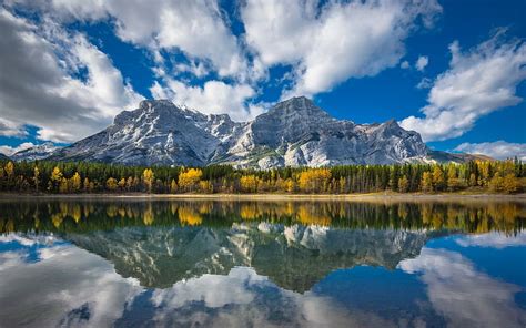 Canadian Rockies Mountain Lake Forest Mountain Landscape Wedge Pond