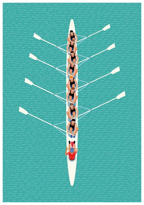 Aerial View Of Rowing Team Stock Images