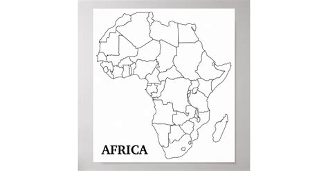 Africa Blank Map Poster Zazzle