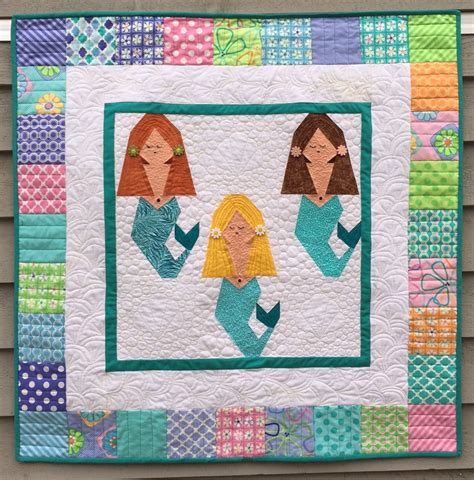 Mermaid Paper Pieced Quilt Made By Marney