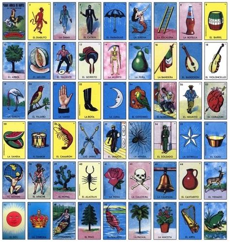 54 Cartas De La Loteria Mexicana Lista