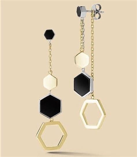 Hexagon Dangling Earrings Geometric Jewelry Earrings Hexagon