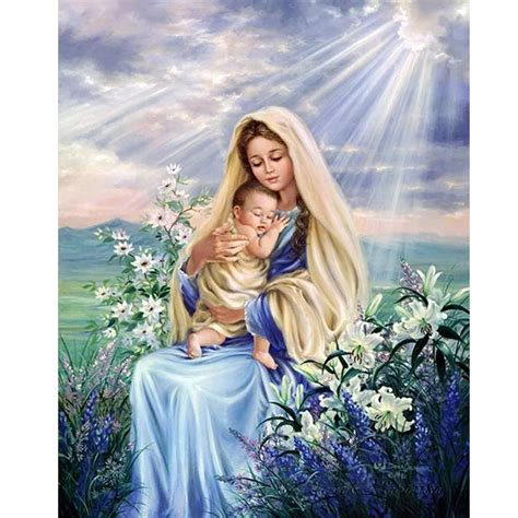 Diamond Painting Virgin Mary Kids Christian Religion Jesus Christ Diy