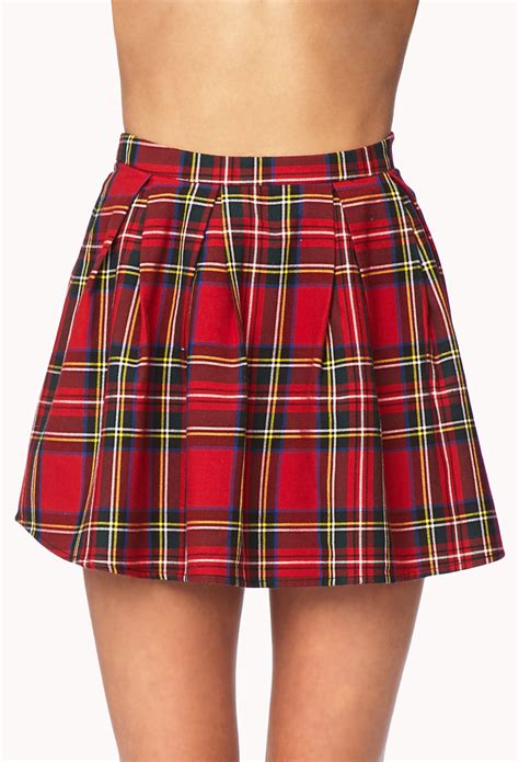 Lyst Forever 21 Cool Girl Plaid Skirt In Red