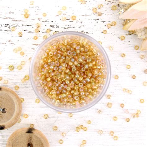 Threadart Gold Glass Seed Beads Size 12 Round 12g Per Pack Approx