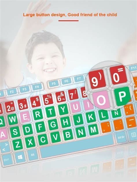 Meetion K800 Colourful Large Key Pc Coloured Keyboard Color Children