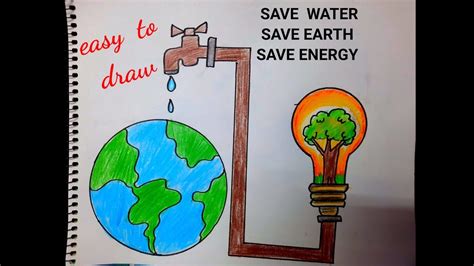 There are a few different ways to bend water with static electricity. How easy to draw save water save energy // very easy ...
