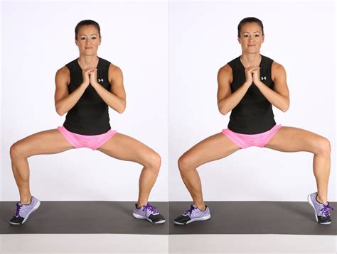 Wide Squat With Calf Raise Best Calf Exercises For Women Popsugar