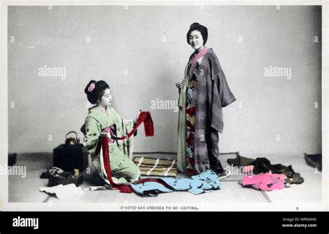 1900s Japan Japanese Woman Dressing — A Day In The Life Of A