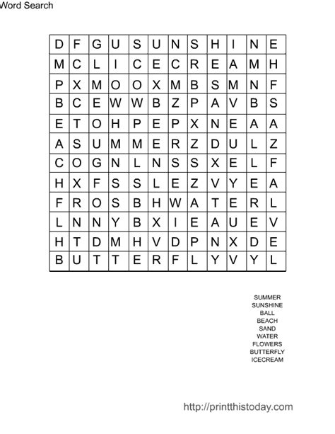 Free Printable Summer Games Puzzles And Activities
