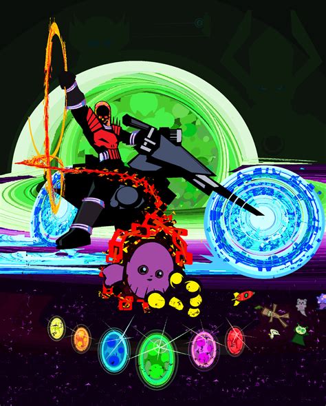 Cosmic Ghost Rider And Baby Thanos I Made This With Ms Paint Marvel