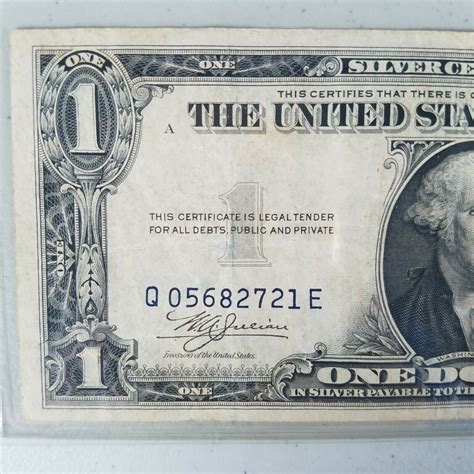 1935 C Blue Seal $1 One Dollar Silver Certificate Bill John W Snyder