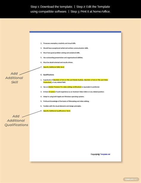 Writing a great video editor cover letter is an important step in getting hired at a new job, but it can be hard to know what to include and how to format a cover letter. Assistant Video Editor Job Description Template [Free PDF ...