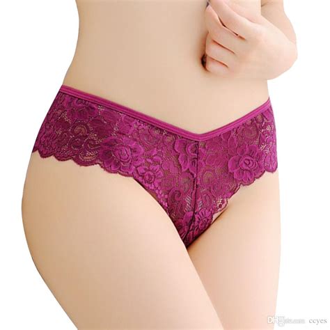 2020 Wholesale Women Lace Panties Low Waist Sexy Briefs Underwear Hollow Intimate Panty New